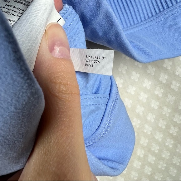 Athleta Light Blue Exhale Ribbed Sports Bra - Picture 4 of 6